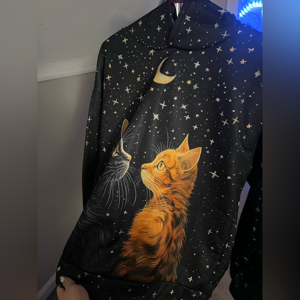 Starry Night Cat Hoodie